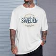 Sweden Retro Style Vintage Sweden White S T-Shirt Geschenke für Ihn