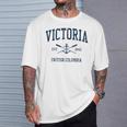 Victoria Bc Vintage Navy Crossed Oars & Boat Anchor T-Shirt Gifts for Him