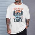 Vintage Retro Life Is Better At The Lake Lake Life T-Shirt Gifts for Him