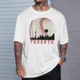Vintage Toronto Cityscape Travel Theme With Baseball Graphic T-Shirt Gifts for Him