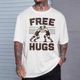 Vintage Wrestler Free Hugs Humor Wrestling Match T-Shirt Gifts for Him