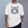 White Tiger Blue Eyes Wild Cat Animal T-Shirt Gifts for Him