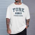 York Pennsylvania Pa Vintage Sports Navy Print T-Shirt Gifts for Him