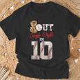 10Th Birthday Boys Baseball Peace Out Single Digits T-Shirt Gifts for Old Men