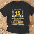 15 Jahre Im Dienst College Company Anniversary S T-Shirt Geschenke für alte Männer