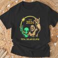 2024 Solar Eclipse Alien Bigfoot Rock April Total Eclipse T-Shirt Gifts for Old Men