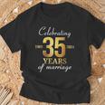 35 Years Of Marriage Est 1989 2024 35Th Wedding Anniversary T-Shirt Gifts for Old Men