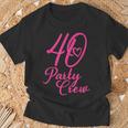 40 Party Crew Passende Gruppe Für Damen 40 Geburtstag Rosa T-Shirt Geschenke für alte Männer