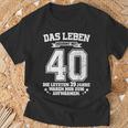 40Th Birthday Das Leben Beginnt Mit 40 Jahrenierzig T-Shirt Geschenke für alte Männer