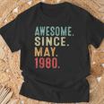44 Years Old Awesome Since May 1980 44Th Birthday T-Shirt Gifts for Old Men