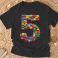 5 Year Old Blocks Building Master Builder 5Th Birthday Boy T-Shirt Gifts for Old Men