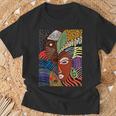 Abstract Brown Skin African American Tribal Mask Black T-Shirt Gifts for Old Men
