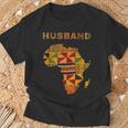 Afro Black Husband African Ghana Kente Cloth Couple Matching T-Shirt Gifts for Old Men