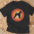 Airedale Terrier Retrointage 60S 70S Sunset Dog Lovers T-Shirt Geschenke für alte Männer