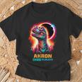 Akron Ohio Total Solar Eclipse 2024Rex Dinosaur Colorful T-Shirt Gifts for Old Men