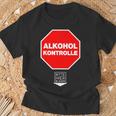 Alkoholkontroll Bitte Hier Blasen Alcohol Control Fun T-Shirt Geschenke für alte Männer