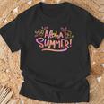 Aloha Sommer Unisex T-Shirt mit Blumenmuster, Schwarz Geschenke für alte Männer