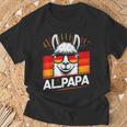 Alpapaatertag Papa Alpaka Retrointage Deutschland Flagge T-Shirt Geschenke für alte Männer