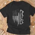 American Flag Bowhunting Bow Archery For Deer Hunter T-Shirt Gifts for Old Men