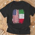 American Flag With Italian Flag Italy T-Shirt Gifts for Old Men