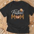 American Football Mom Leopard Print Football Player Mommy T-Shirt Gifts for Old Men