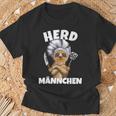 'Aus Meerkat Wird Herdmännchen Wortspiel Cooking Outfit Black T-Shirt Geschenke für alte Männer