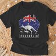 Australia Flag Zoo Animal Kangaroo T-Shirt Geschenke für alte Männer