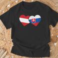 Austria Flag Slovak Flag Austria Slovakia T-Shirt Geschenke für alte Männer