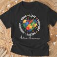 Autism Awareness Love Heart Puzzle Pieces T-Shirt Gifts for Old Men