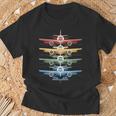 Aviation Airplane Flying Airline Colorful Enthusiast Pilot T-Shirt Gifts for Old Men