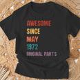 Awesome Since May 1972 Taurus And Gemini Zodiac T-Shirt Gifts for Old Men