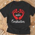Baby Under Construction Baby Feet Heart Pregnant Maternity T-Shirt Gifts for Old Men