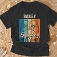 Bailey Name Personalized Retro Legendary Gamer T-Shirt Gifts for Old Men