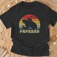 Bär Papaatertag Retro Papa Bär T-Shirt Geschenke für alte Männer