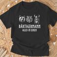Bärtigermann Alles In Einem Bear Tiger Viking Man Black T-Shirt Geschenke für alte Männer