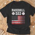 Baseball Schlagbohrer Ausrüstung Papa Usa Flagge Softball T-Shirt Geschenke für alte Männer