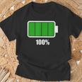 Battery 100 Battery Fully Charged Battery Full T-Shirt Gifts for Old Men
