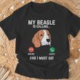 Beagle Is Calling I Must Go Pet Dog Lover Owner T-Shirt Gifts for Old Men
