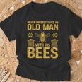 Beekeeping Never Underestimate An Old Man With His Bees T-Shirt Gifts for Old Men