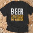 Beer Is The Answer Graphic Beer T-Shirt Gifts for Old Men