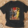 Berger Malinois Belgian Malinois Avec Drapeau Grunge T-Shirt Cadeaux pour les vieillards