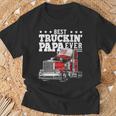 Best Truckin Papa Ever Big Rig Trucker Father's Day Gif T-Shirt Gifts for Old Men
