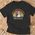 Bester Beagle Retrointage Dog Puppy Lover T-Shirt Geschenke für alte Männer