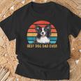 Besthund Papa Allzeit Best Dog Papa Alltimesintage Border Collie T-Shirt Geschenke für alte Männer