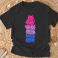 Bi Pride Cat Lgbt Bisexual Flag Cute Kawaii Cat T-Shirt Geschenke für alte Männer