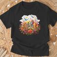 Bicycle Through A Field Of Flowers Idea Creative Inspiration T-Shirt Gifts for Old Men