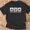 Biker I'm A Simple Man T-Shirt Gifts for Old Men
