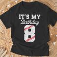 Birthday Boy 8 Baseball Its My 8Th Birthday Boys Girls T-Shirt Gifts for Old Men