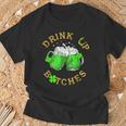Bitches Drink Up St Patrick's Day Beer Lover Womens T-Shirt Gifts for Old Men