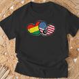 Bolivian American Heart And National Flags T-Shirt Gifts for Old Men